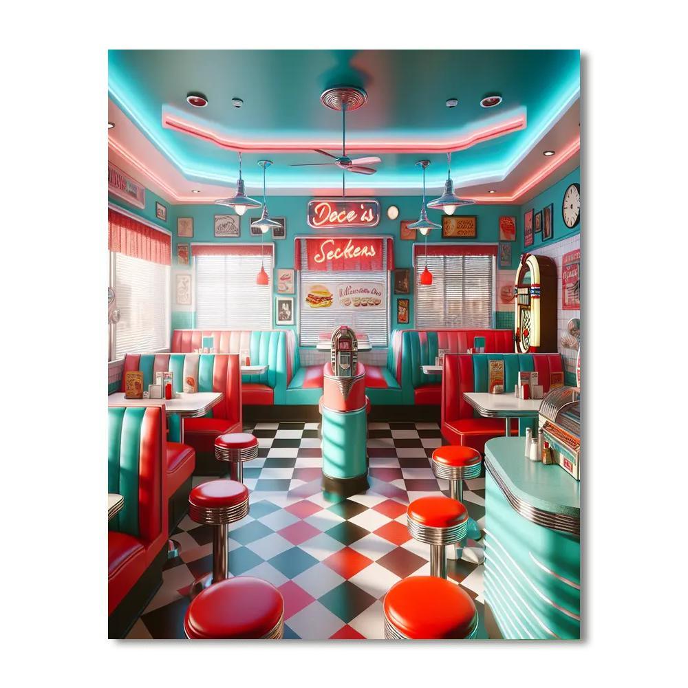 Retro Diner Vibes Paint By Numbers Kits