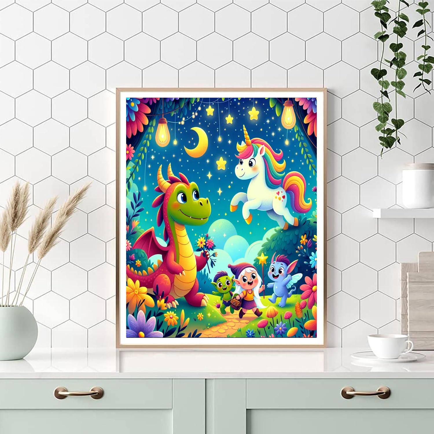Magical Creature Adventure Paint By Numbers Art