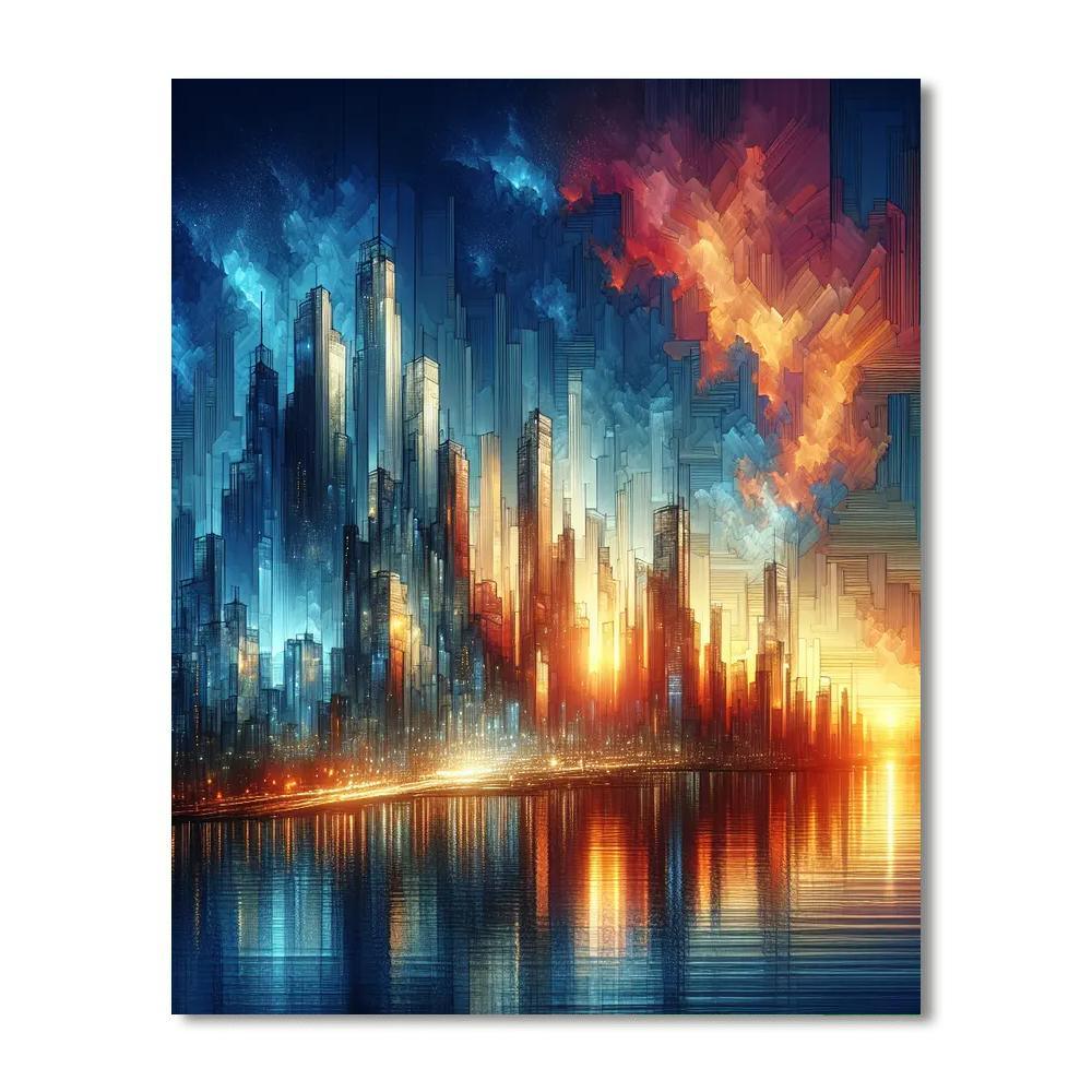 Charming City Skyline at Dusk - DIY Painting By Numbers Kit – Artistry Rack