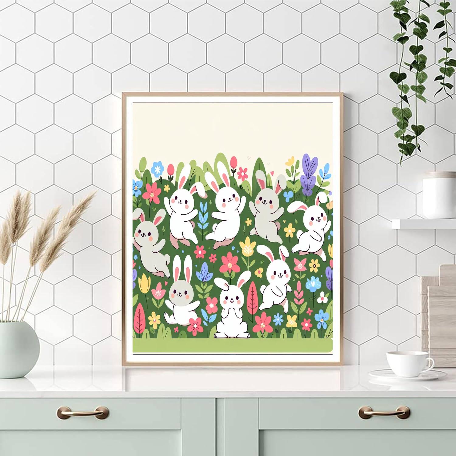 Springtime Bunny Hop DIY Paint By Numbers
