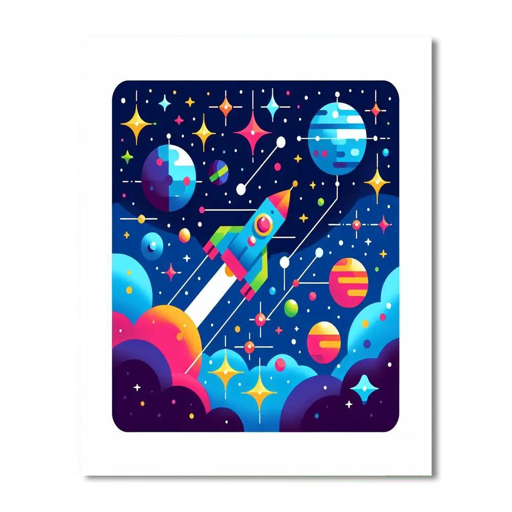 Starry Space Safari Number Painting