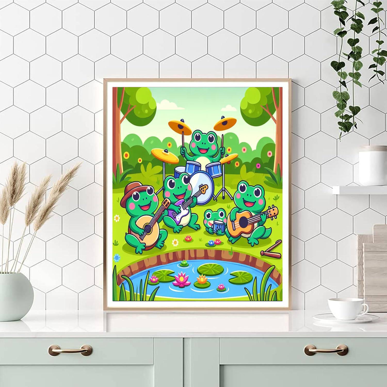 Funky Frog Jam Session Paint By Number