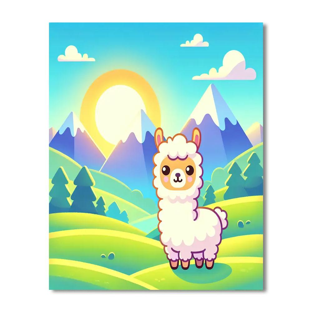 Laughing Llama Landscape Painting Number Kit