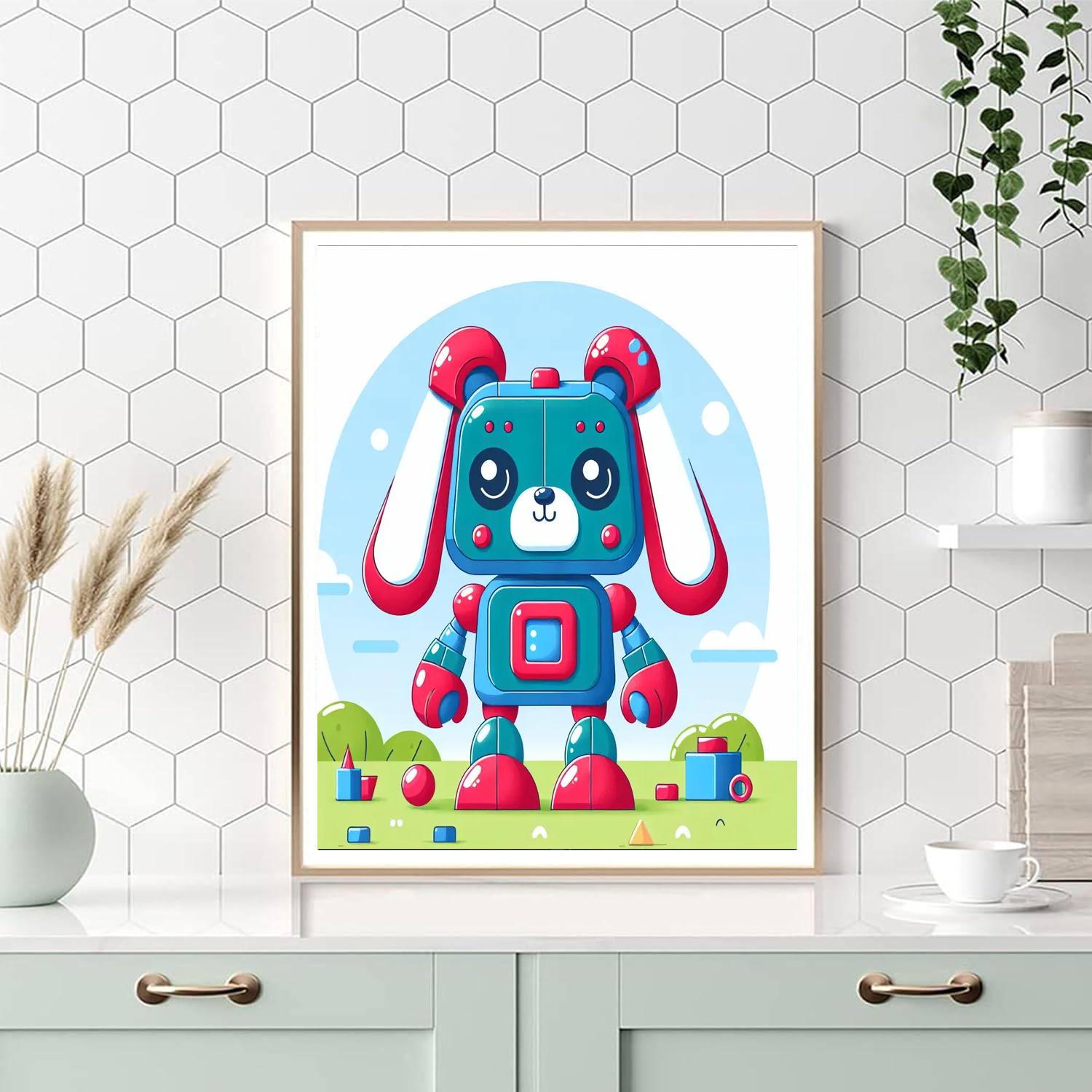 Silly Robot Dog Painting By Numbers Kit