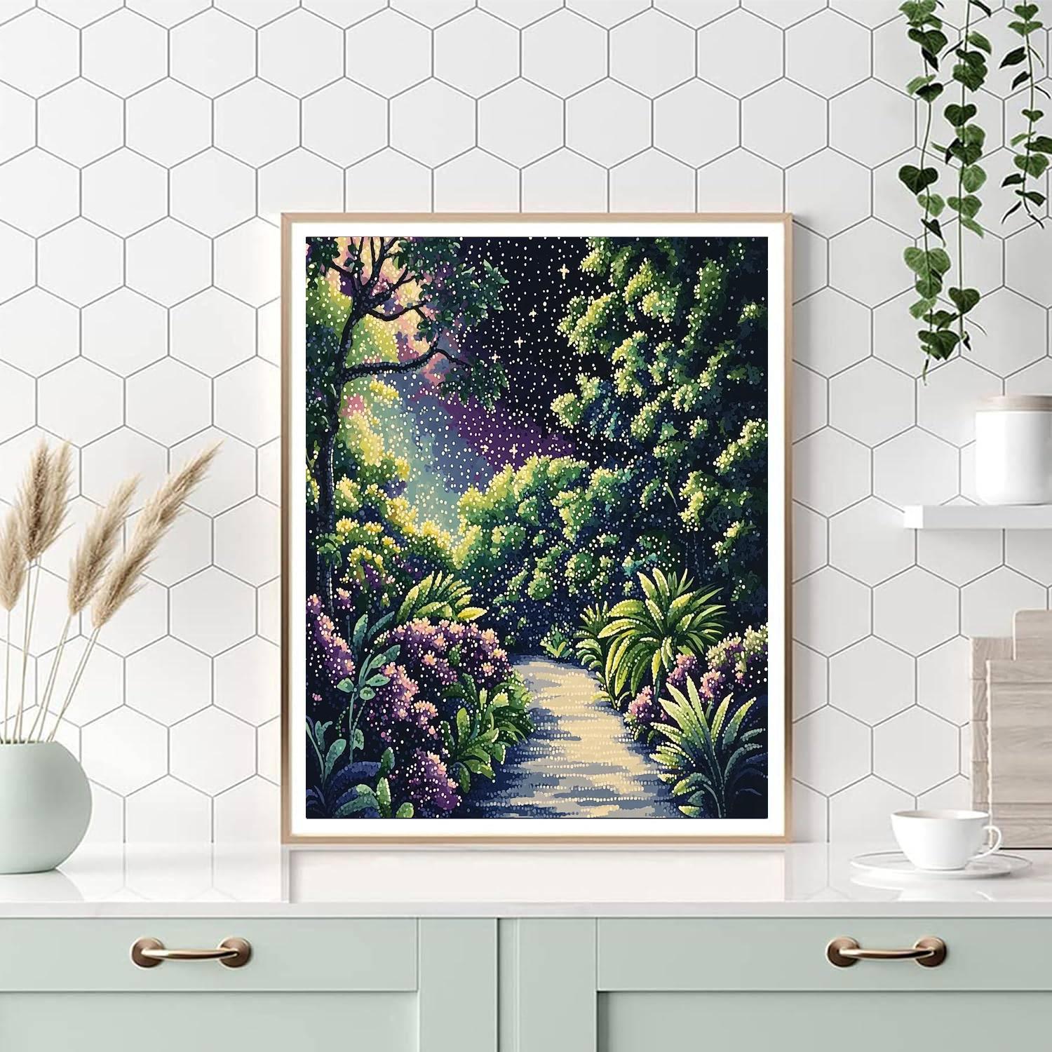 Georges Seurat Inspired Celestial Garden Illusion  Paint By Numbers Art