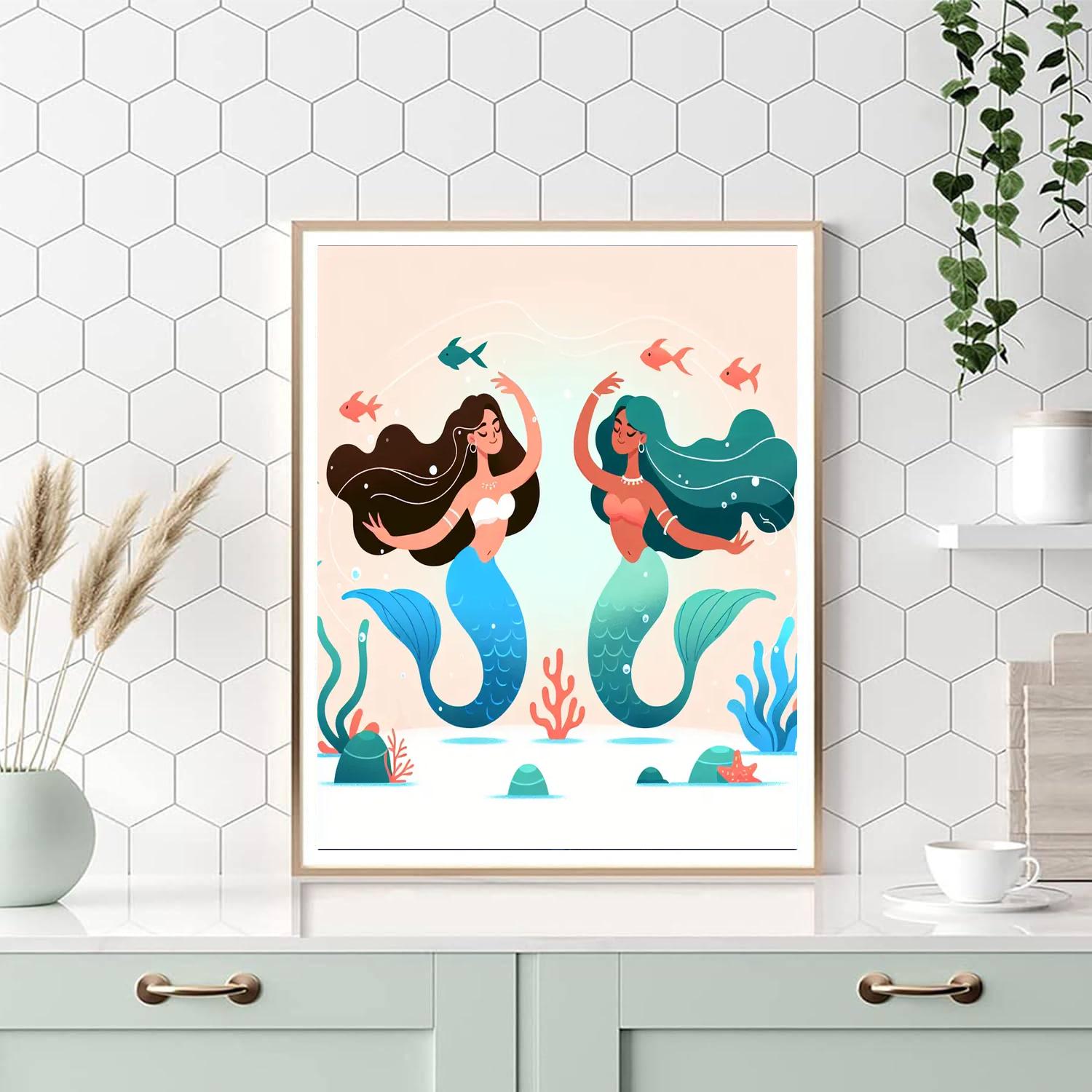 Mermaid's Ocean Dance Painting Number Kit