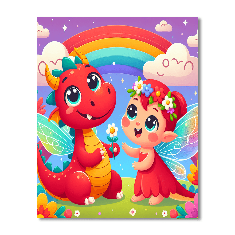 Colorful Mythical Creatures Number Painting