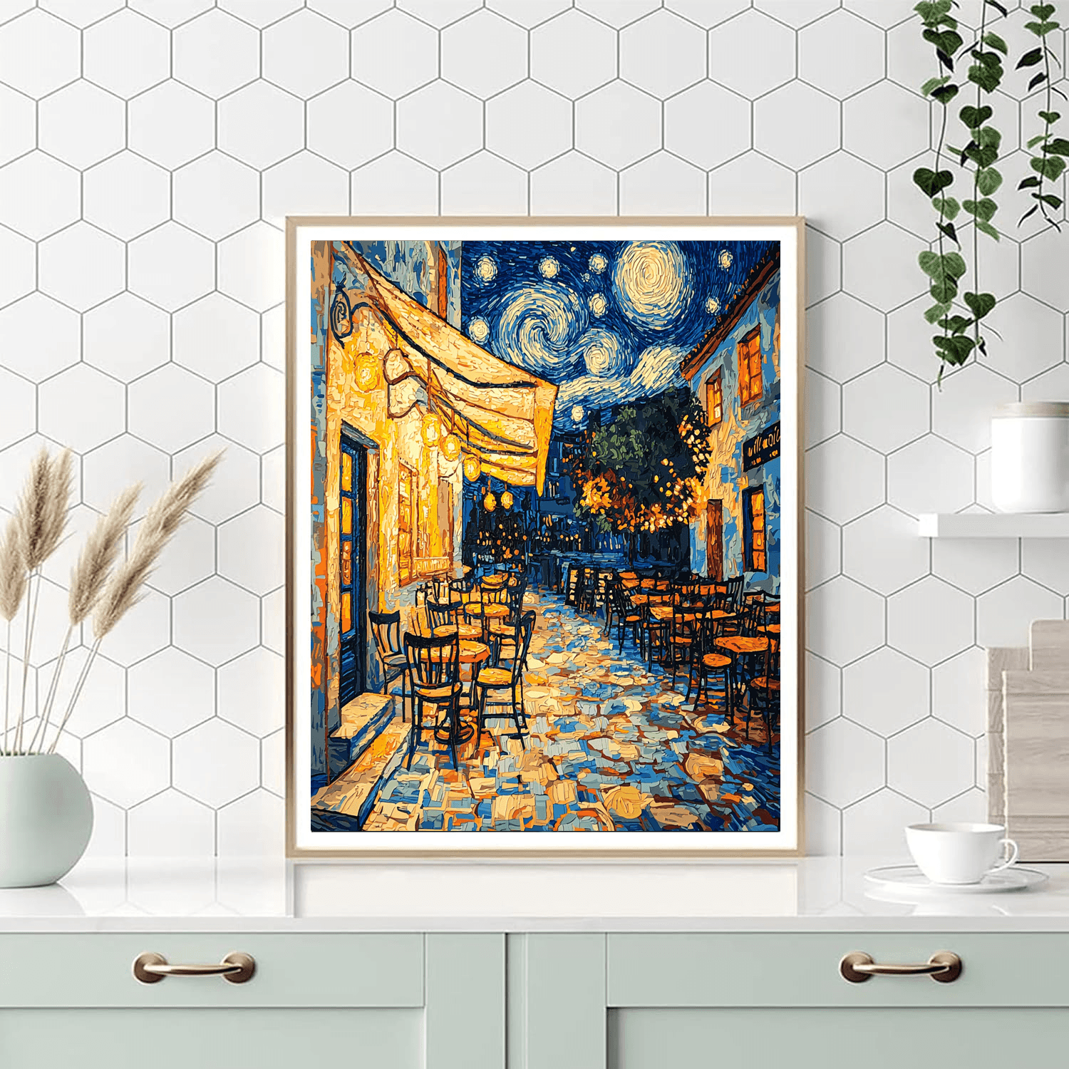 Vincent Van Gogh Inspired Café Vibes  Paint By Numbers Art
