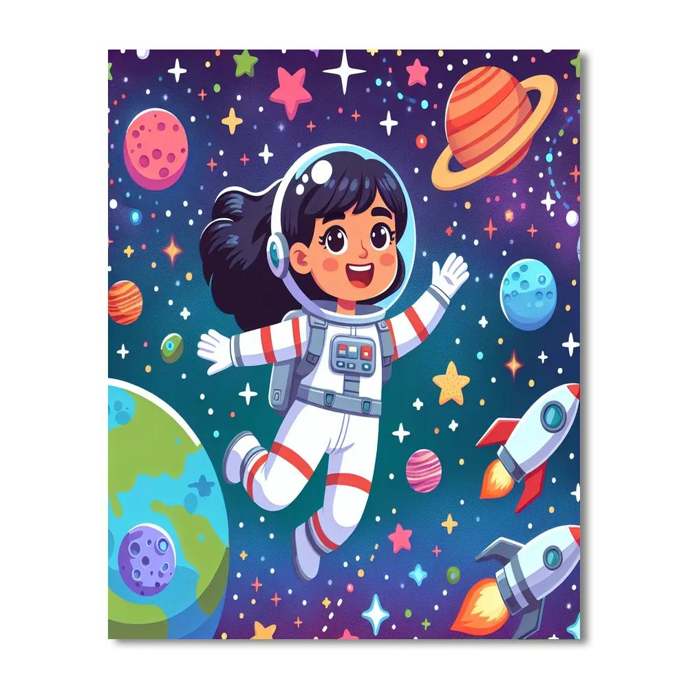 Astronaut's Galactic Voyage Paint By Number