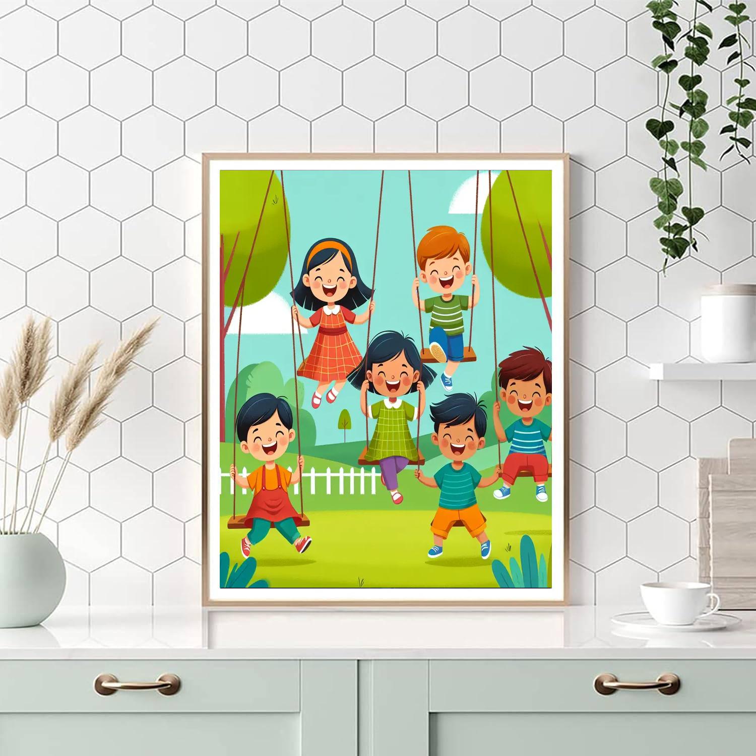 Joyful Playground Friends Paint By Numbers Art