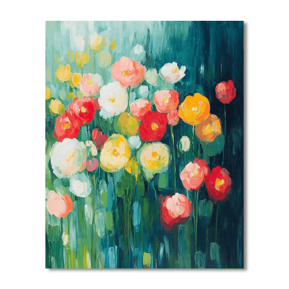 Claude Monet Inspired Abstract Garden Bliss  Paint By Color