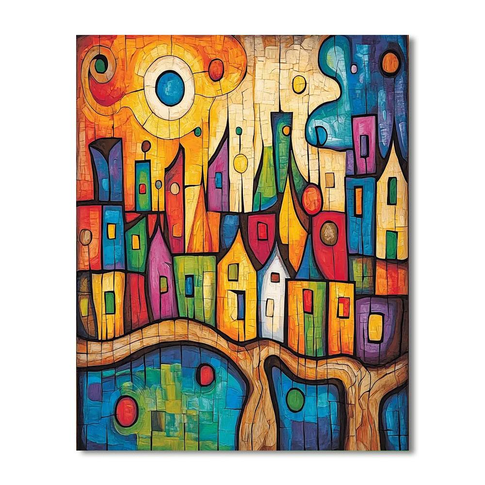 Paul Klee Inspired Enchanted Echoes  Number Painting