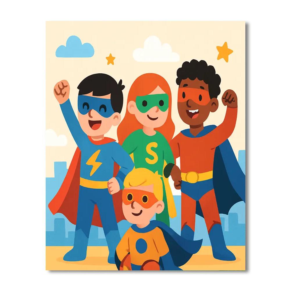 Friendly Superheroes Paint By Numbers Kits
