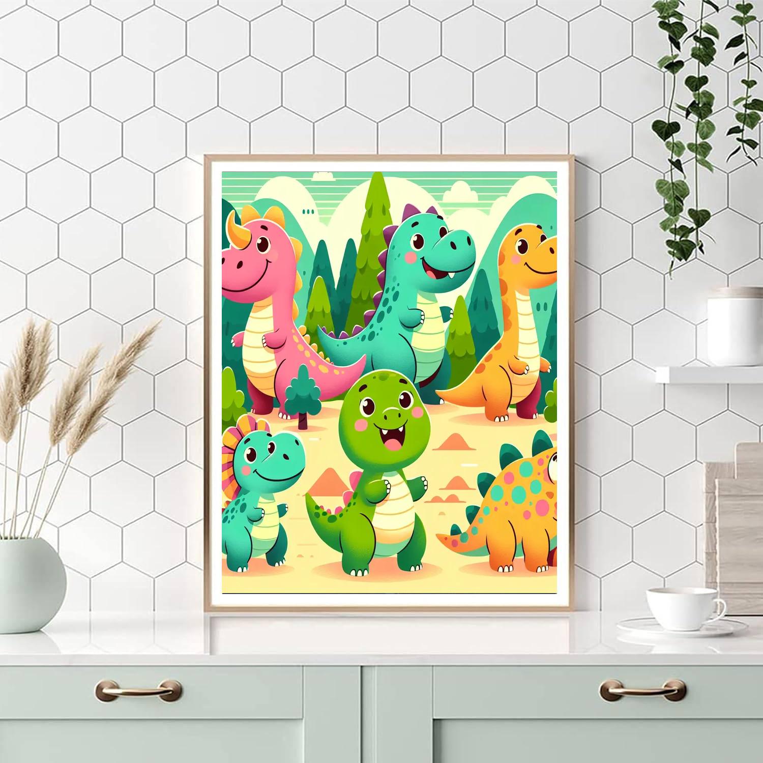 Charming Dino Friends Painting By Numbers Kit