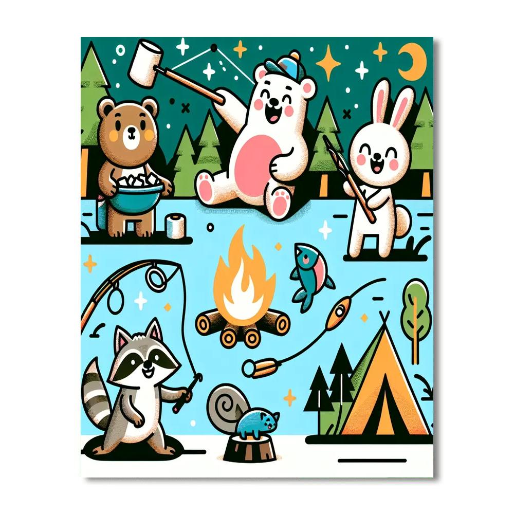 Colorful Creature Camp Numbered Painting Kits