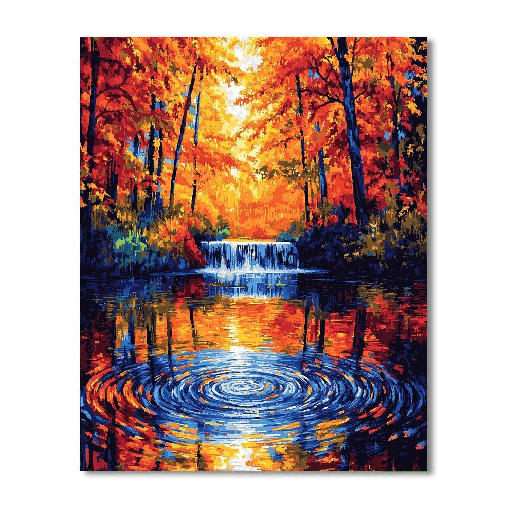 Georges Seurat Inspired Cascading Spectrum  Number Painting