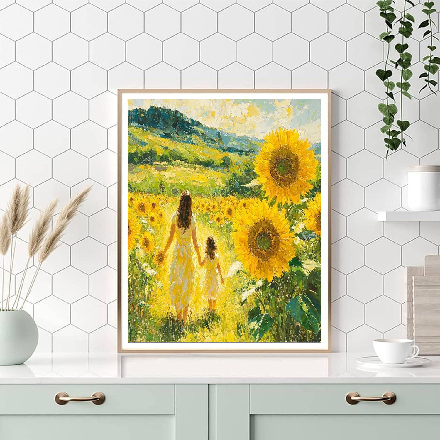 Sunflower Fields Of Love Number Painting