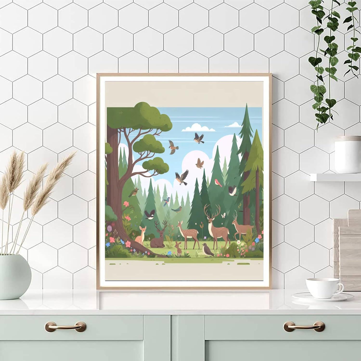 Charming Forest Walk Painting Number Kit
