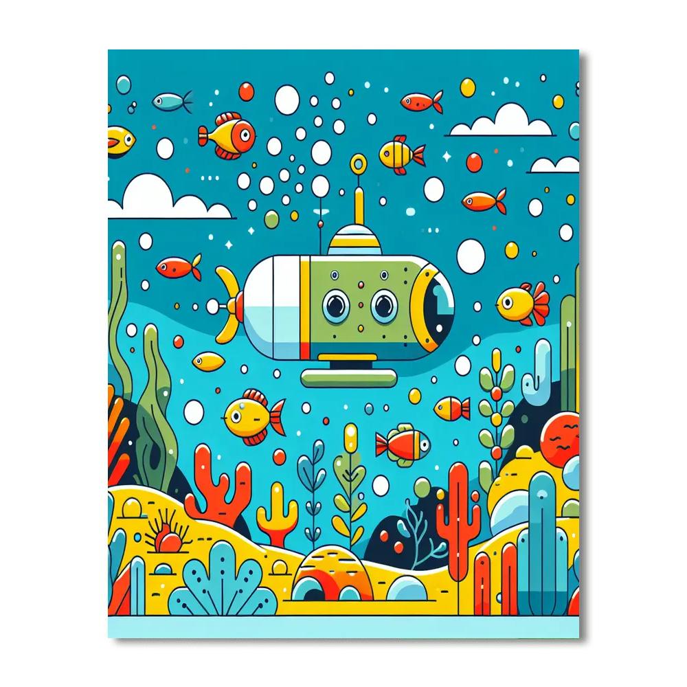 Underwater Robot Adventure Paint By Numbers