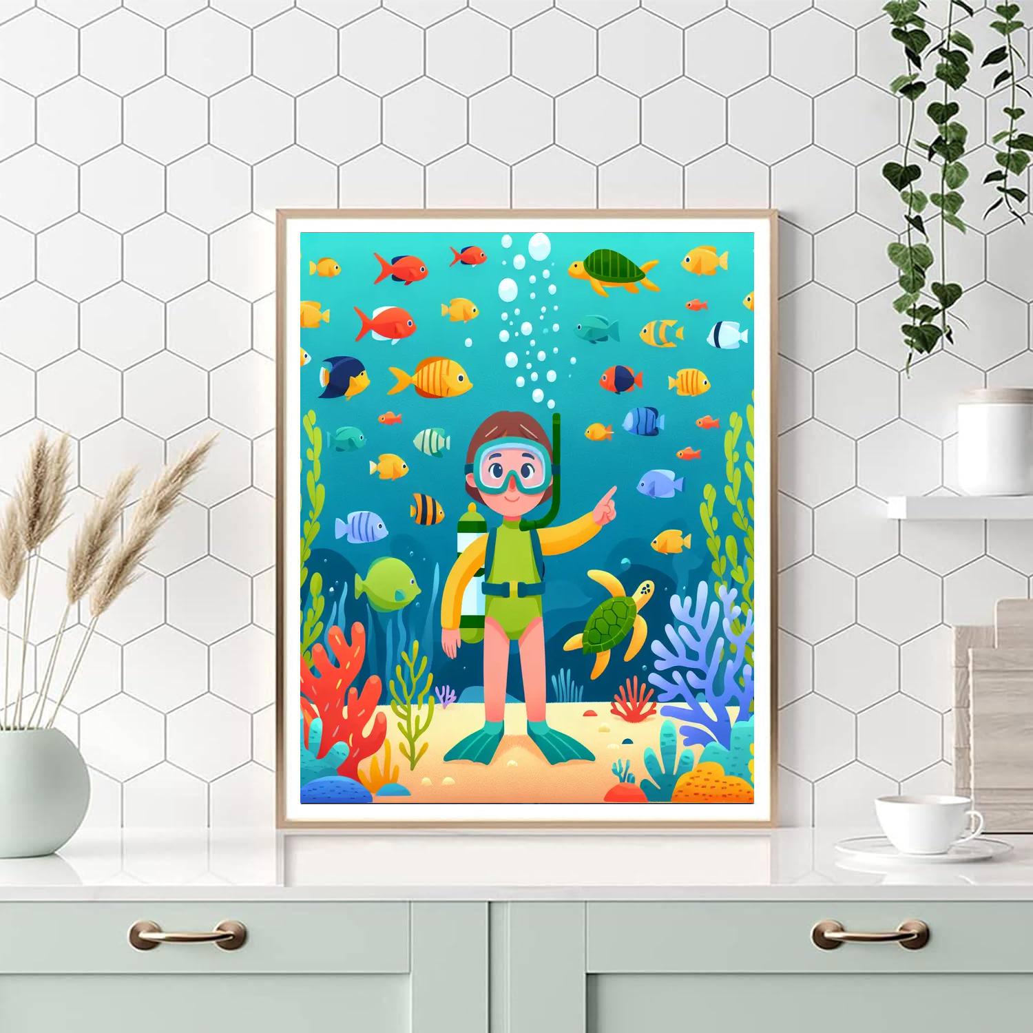 Oceanographer's Deep Dive DIY Paint By Numbers