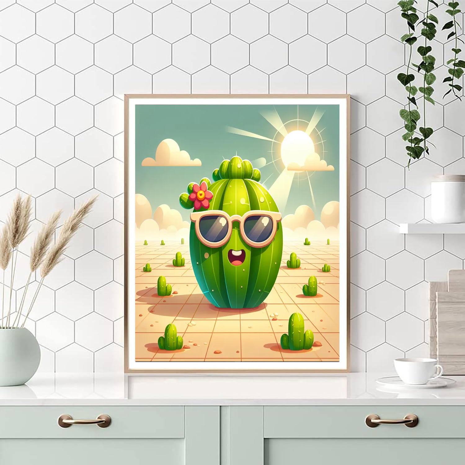 Curious Cactus DIY Paint By Numbers