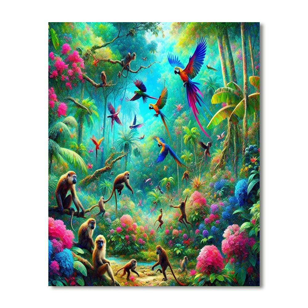Tropical Jungle Escapade Painting Number Kit