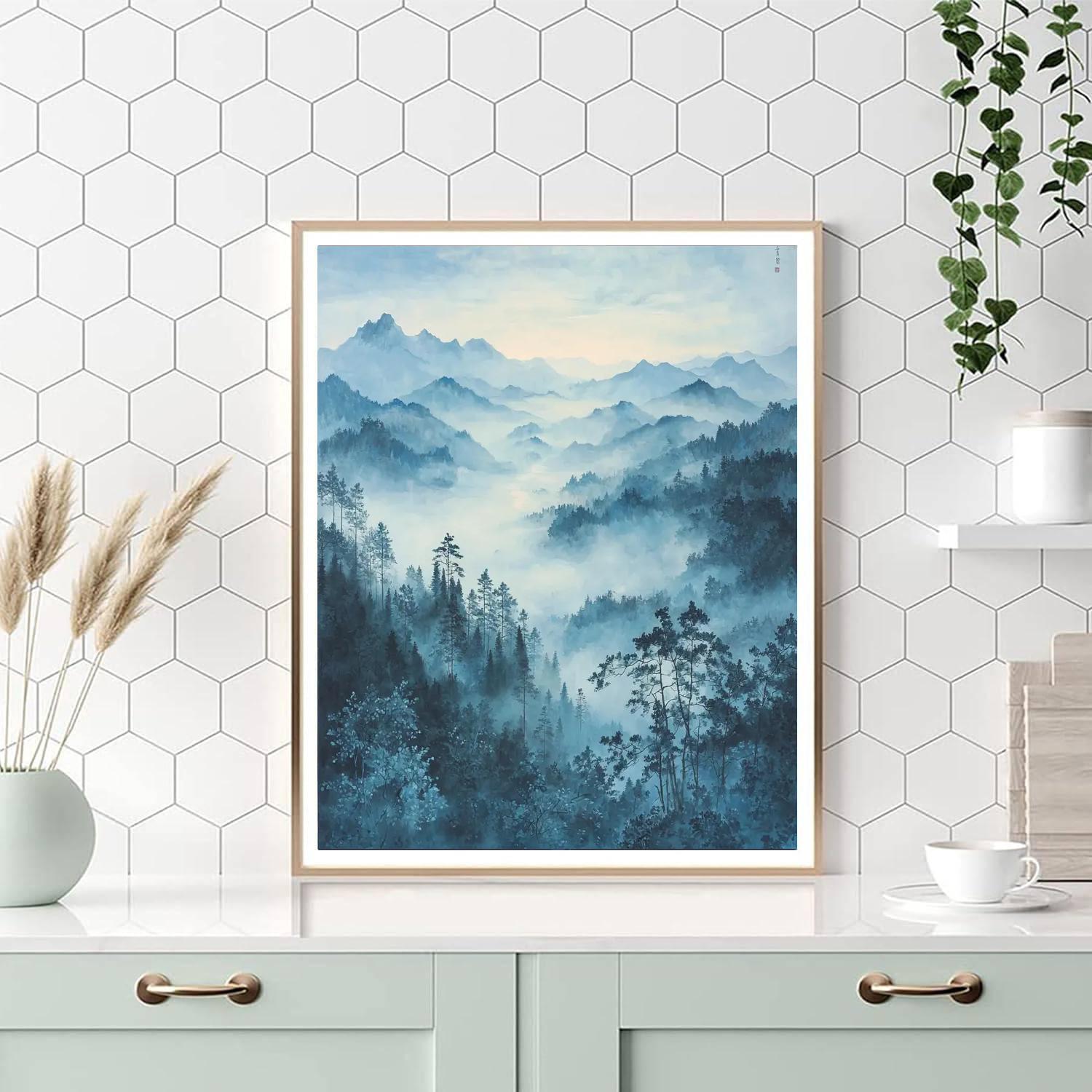 Zhao Mengfu Inspired Transcendence Of Misty Horizons  Paint By Color