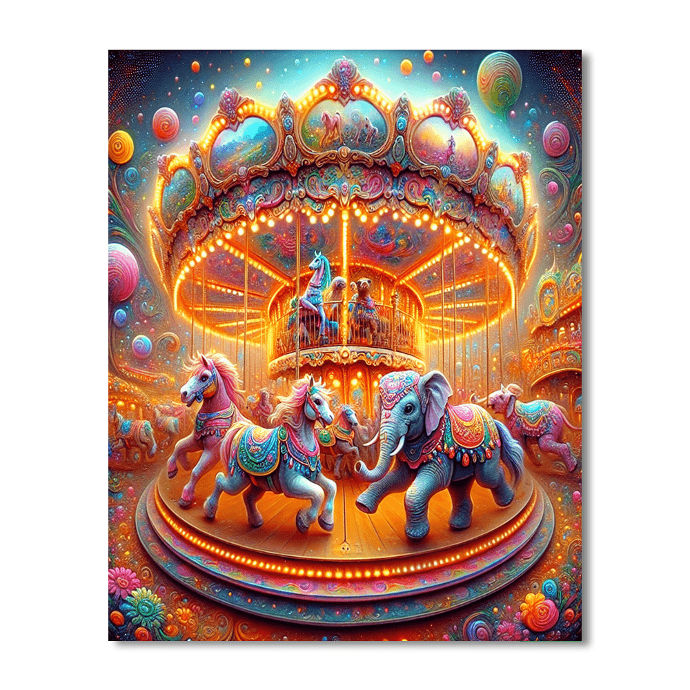 Magical Carousel Adventure Painting Number Kit