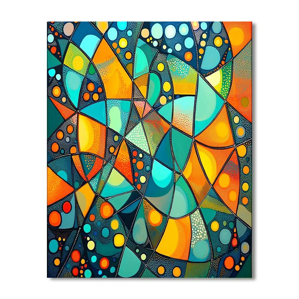 Georges Seurat Inspired Radiant Geometric Dream  DIY Paint By Numbers