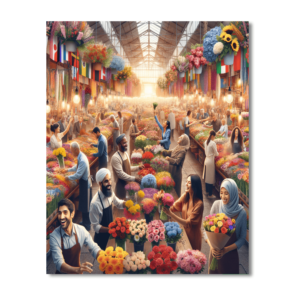 Fanciful Flower Market DIY Paint By Numbers