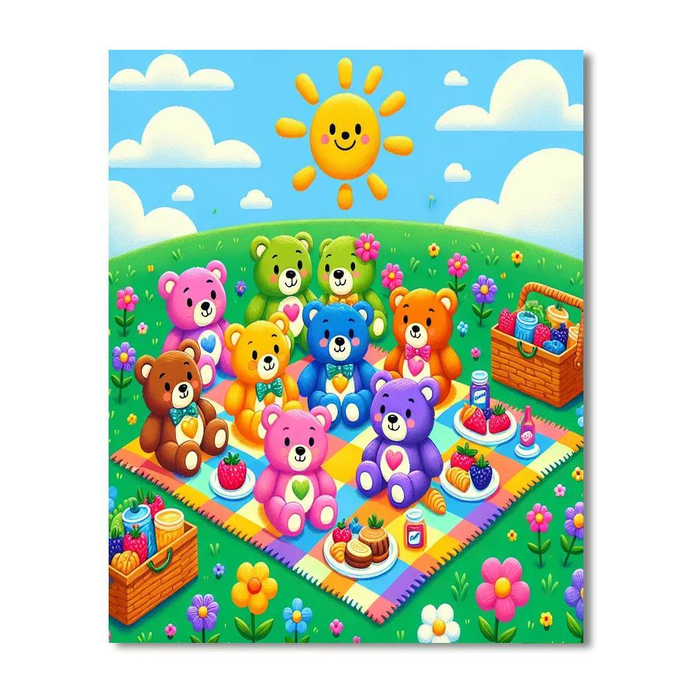 Teddy Bear Picnic Paint By Numbers Art