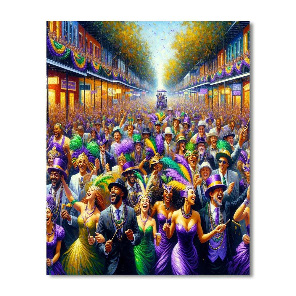 Lively Mardi Gras Parade Numbered Painting Kits