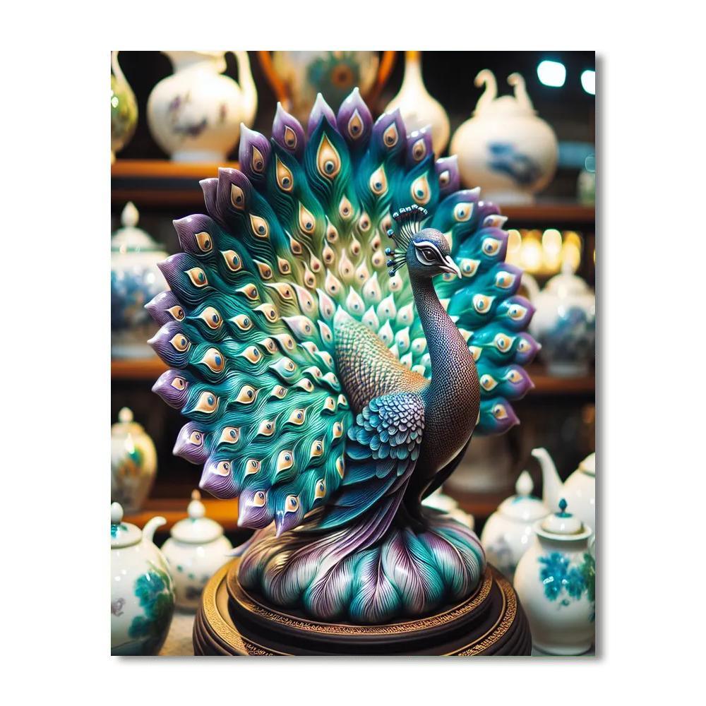 Majestic Peacock Sculpture Paint By Number