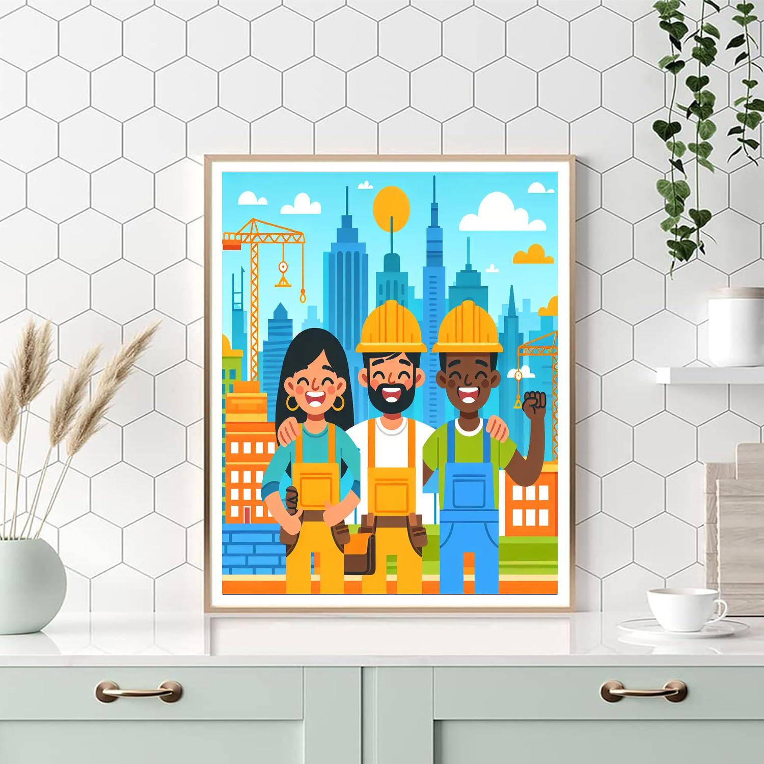 Creative Construction Crew Paint By Numbers Art