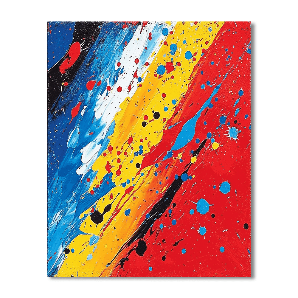 Jackson Pollock Inspired Colorful Chaos  Paint By Numbers Art