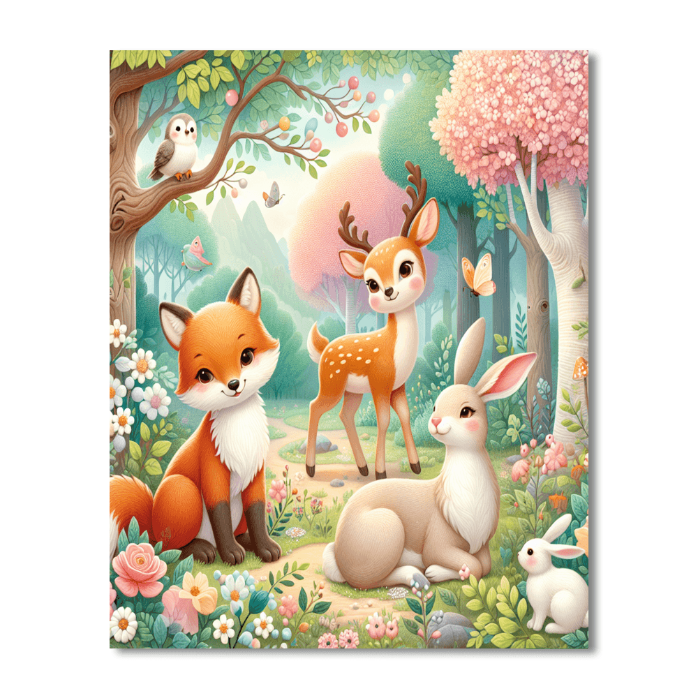 Cheerful Woodland Friends Paint By Color