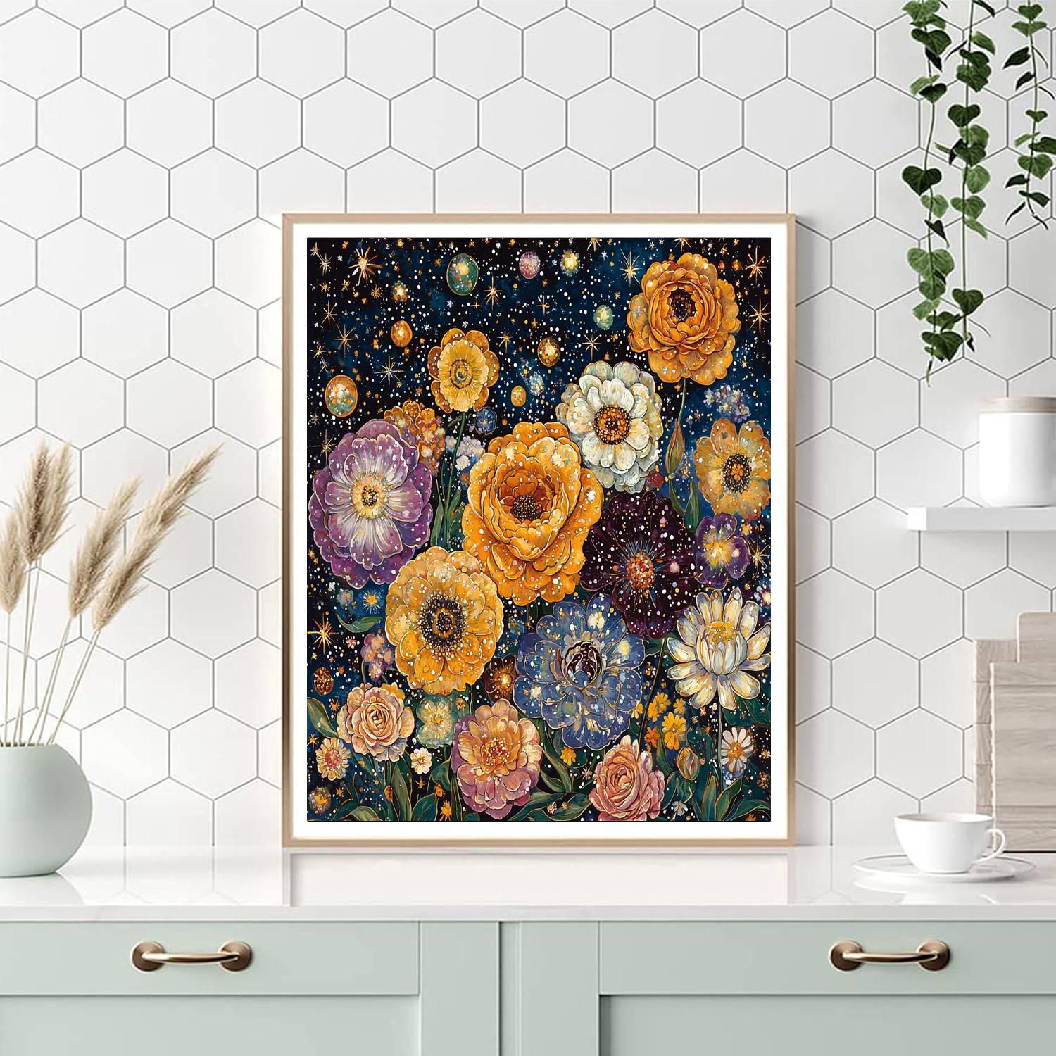 Klimt Inspired Celestial Floral Fantasy  Paint By Number