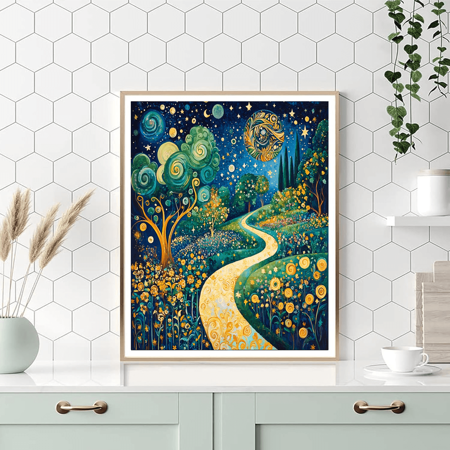Gustav Klimt Inspired Celestial Garden Escape  Painting By Numbers Kit