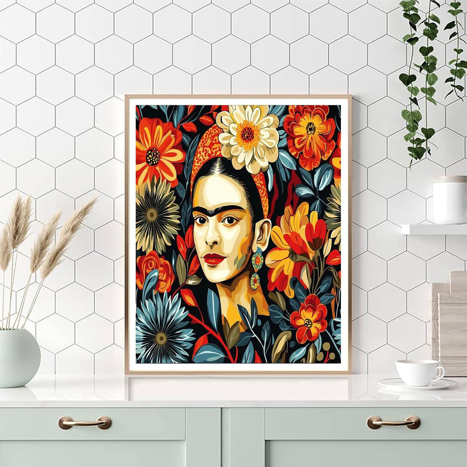Frida Kahlo Inspired Folk Fantasy  Painting Number Kit