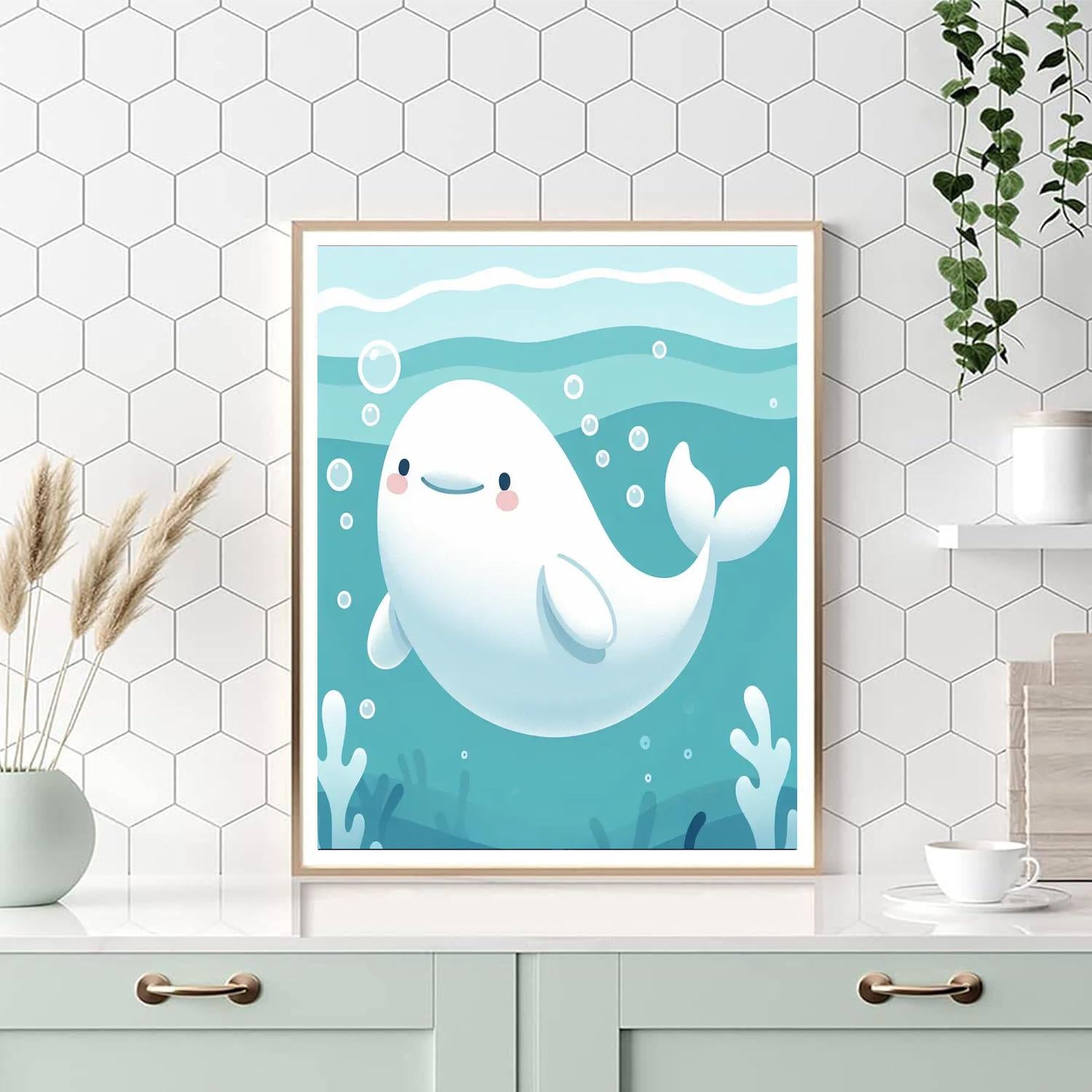 Blissful Beluga Paint By Numbers Art