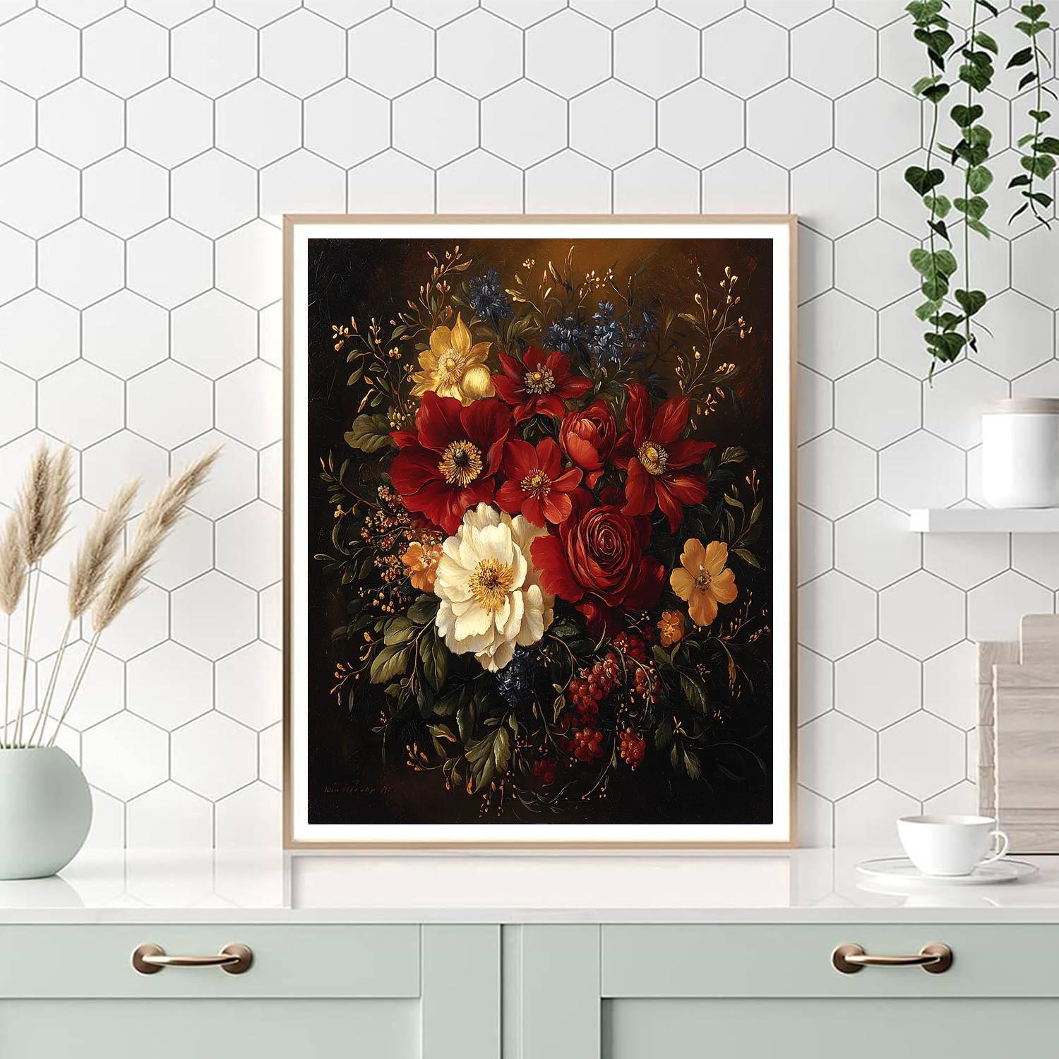 Rembrandt Inspired Rembrandt's Regal Flora  DIY Paint By Numbers
