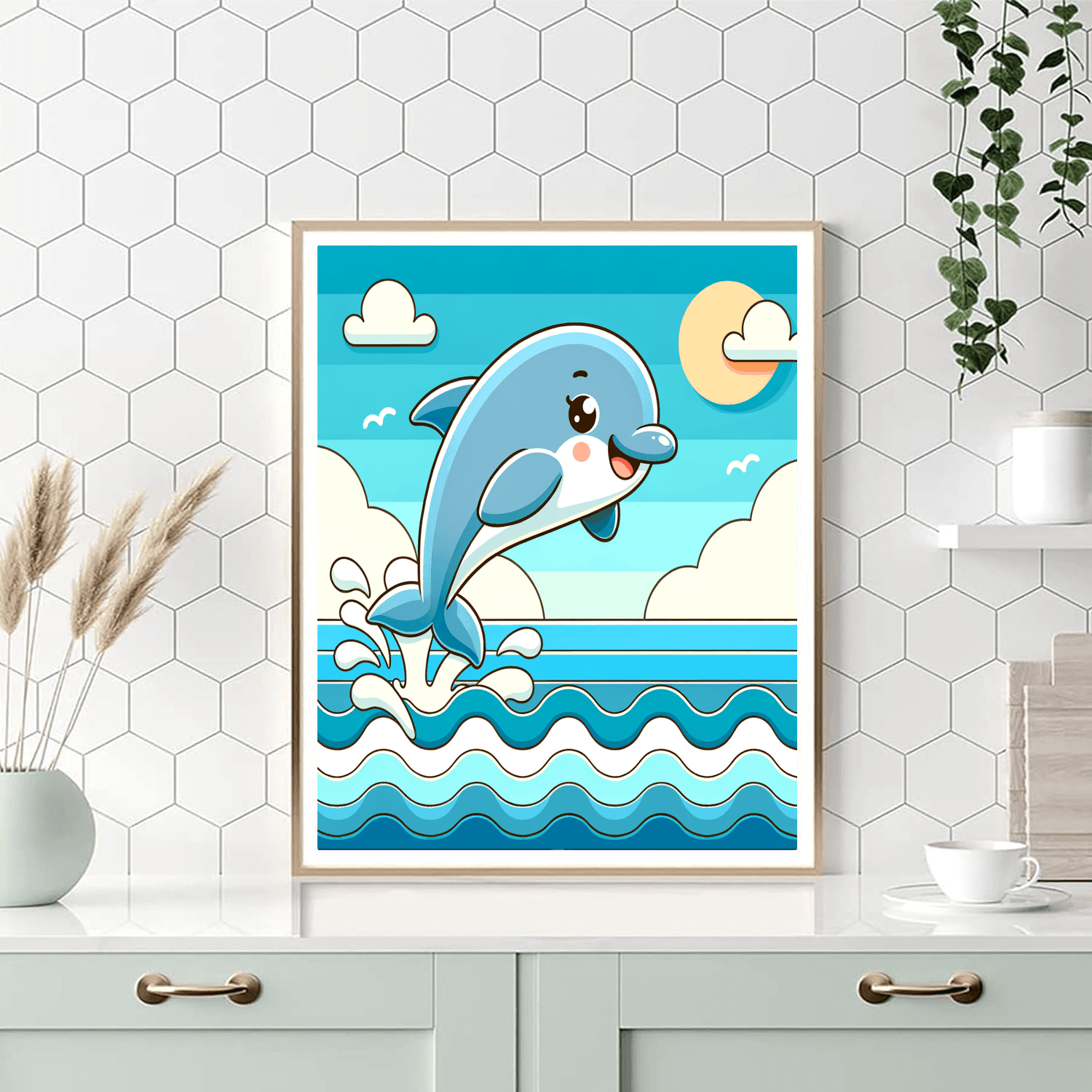 Playful Dolphin Leap Paint By Numbers Kits