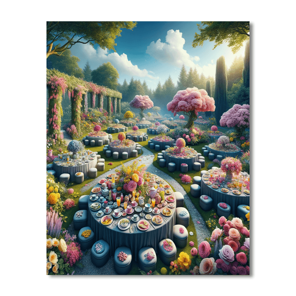 Garden Tea Party Delight DIY Paint By Numbers