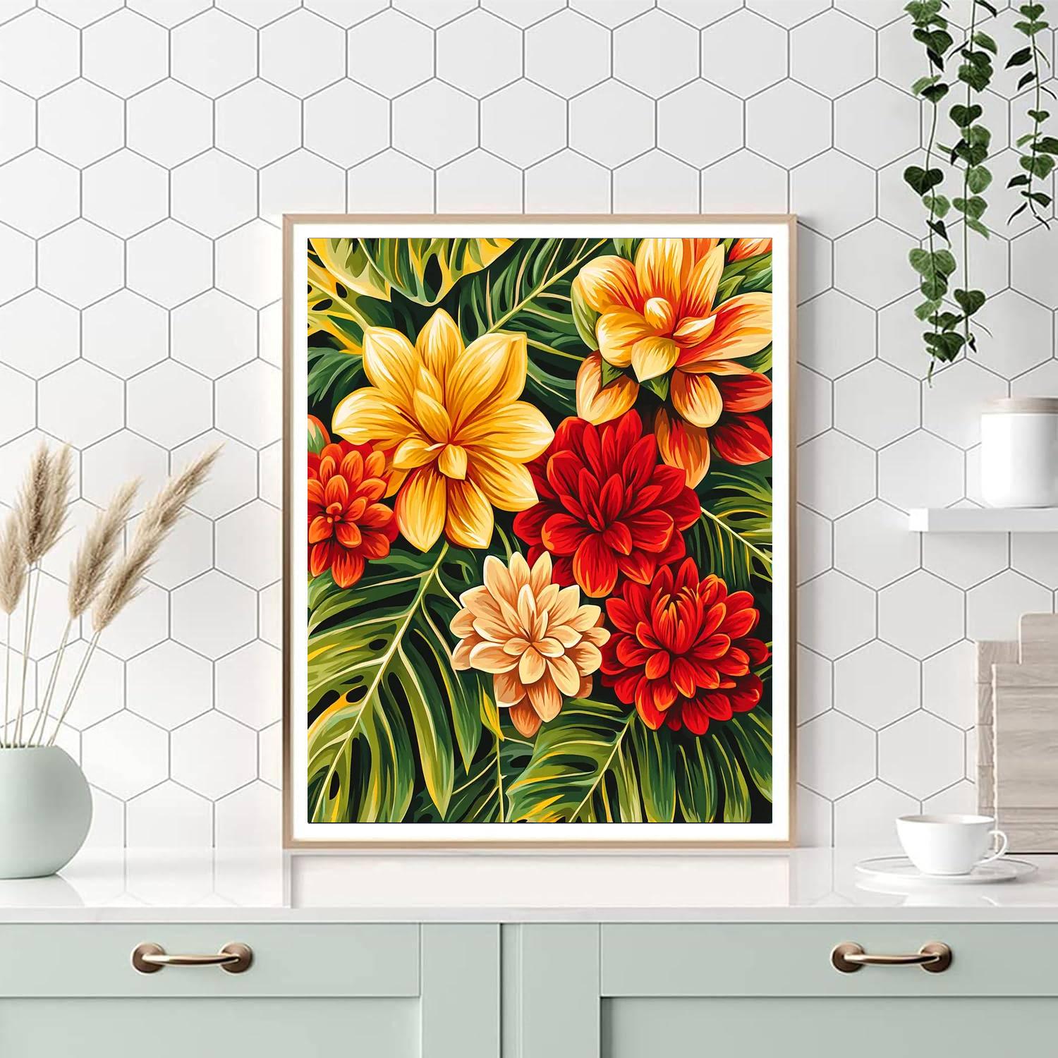 Frida Kahlo Inspired Resilience In Bloom  Numbered Painting Kits