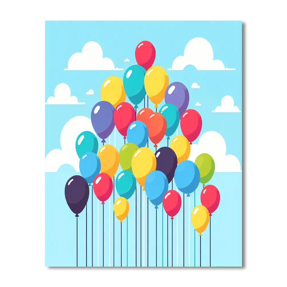 Balloons In The Breeze Painting Number Kit