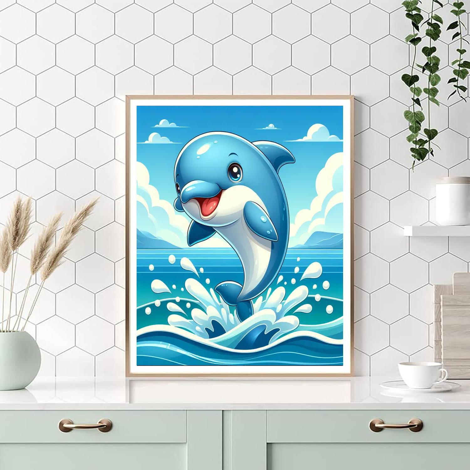 Dancing Dolphin Splash Paint By Color
