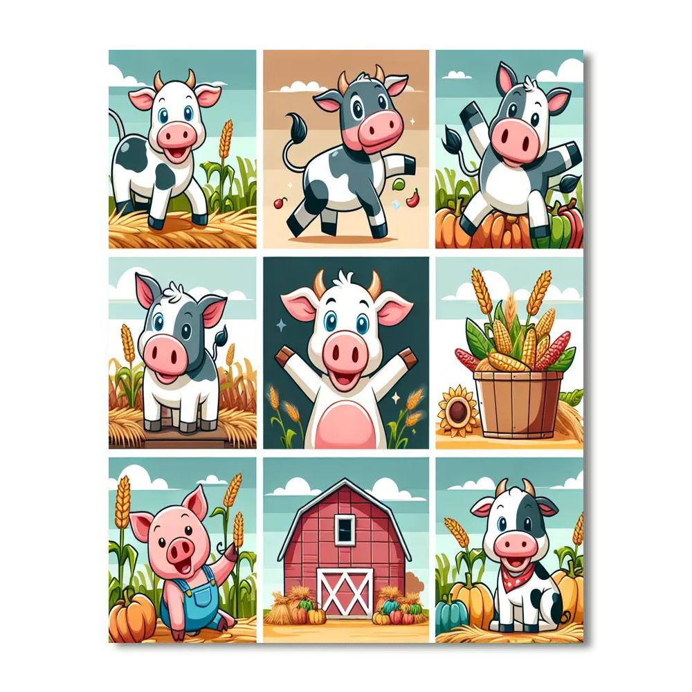 Happy Harvest With Barnyard Buddies Paint By Numbers Kits