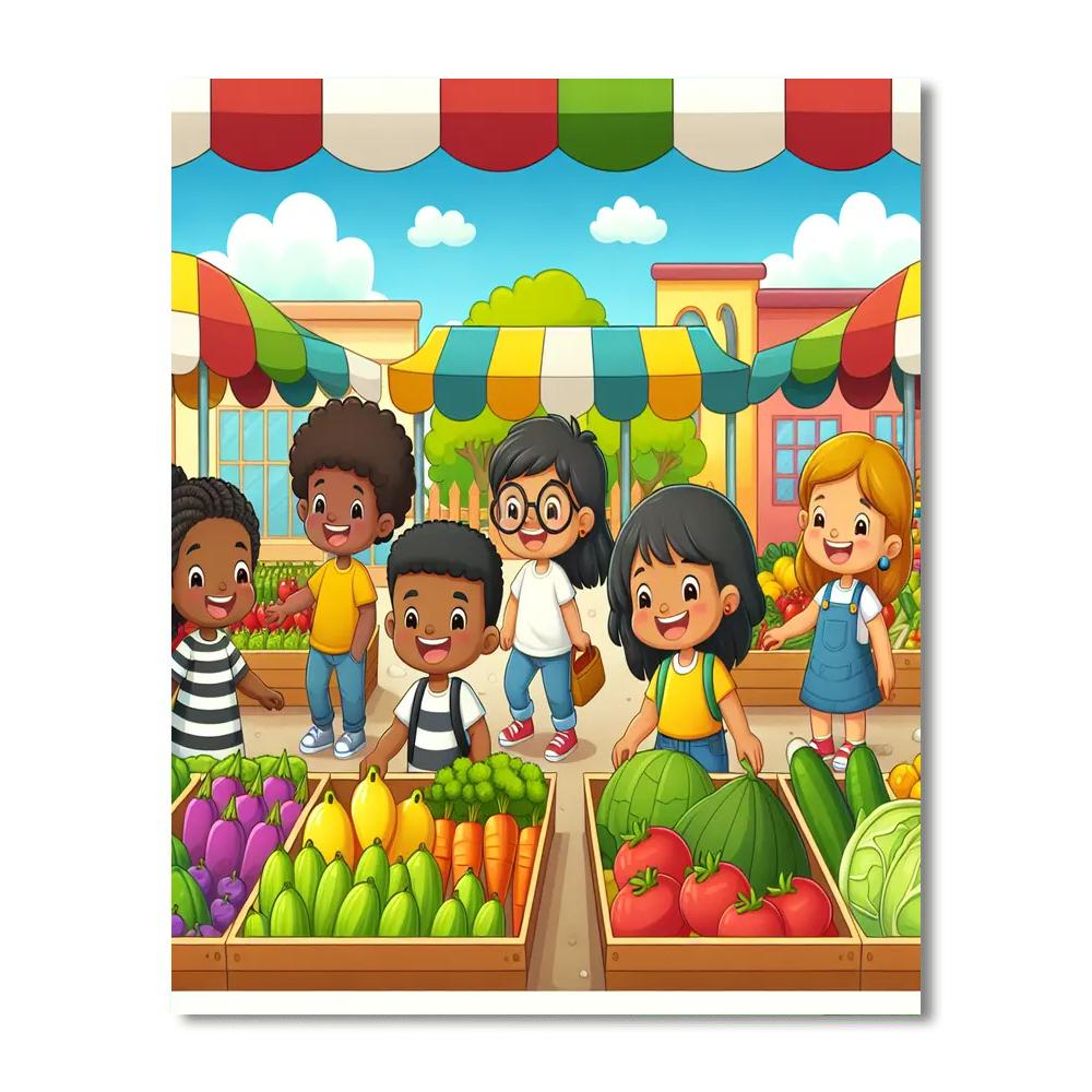 Farmers Market Adventure DIY Paint By Numbers