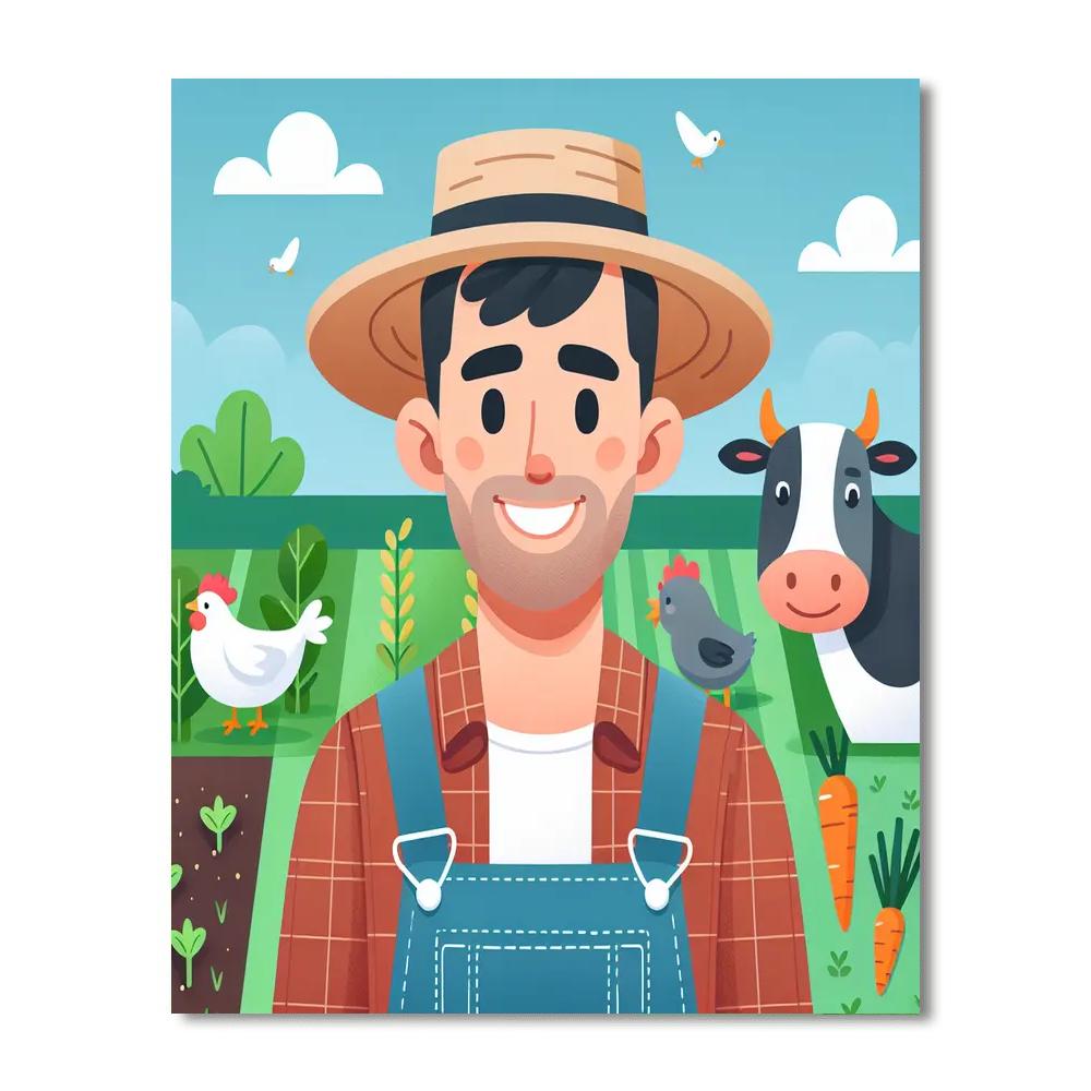 Friendly Farmer's Field Number Painting