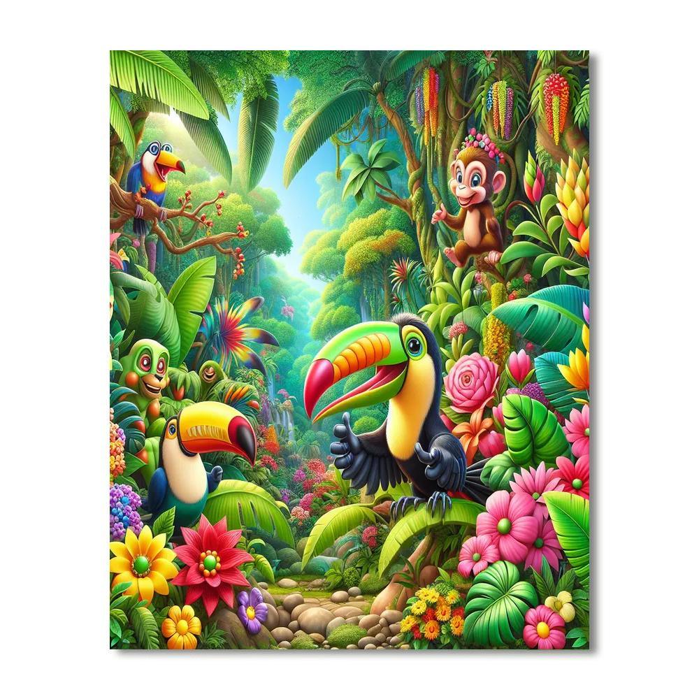 Blissful Rainforest Escape Paint By Color